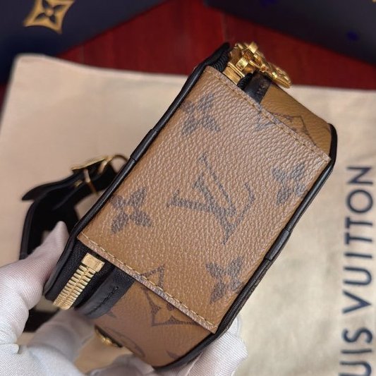 閒置新 路易威登/Louis Vuitton Boite Chapeau Mini 焦糖色小硬餅 芯片款-8