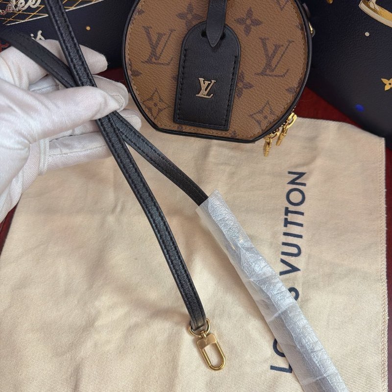 閒置新 路易威登/Louis Vuitton Boite Chapeau Mini 焦糖色小硬餅 芯片款-9