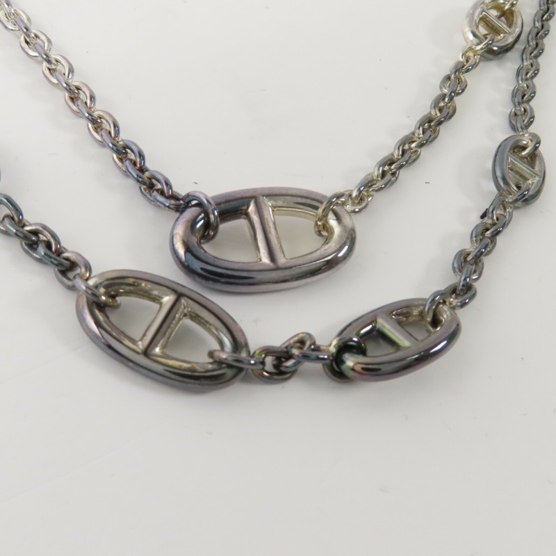 HERMES 925純銀Farandole Necklace銀扣項鏈-3
