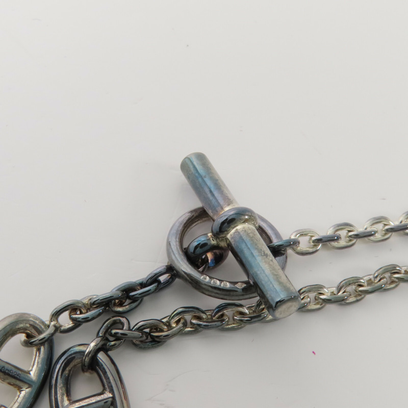 HERMES 925純銀Farandole Necklace銀扣項鏈-8