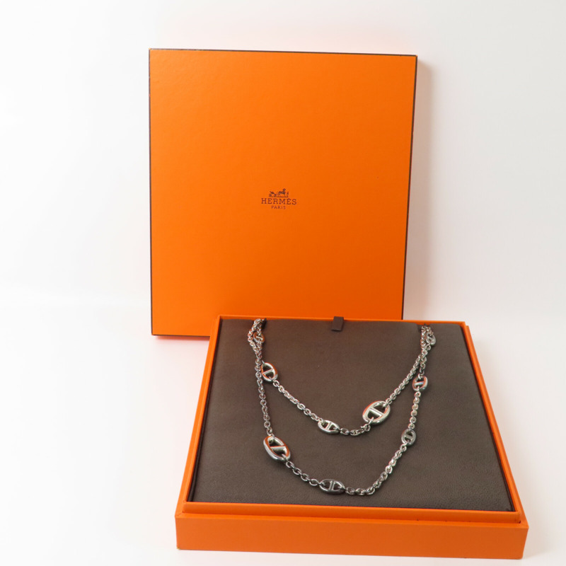 HERMES 925純銀Farandole Necklace銀扣項鏈-11