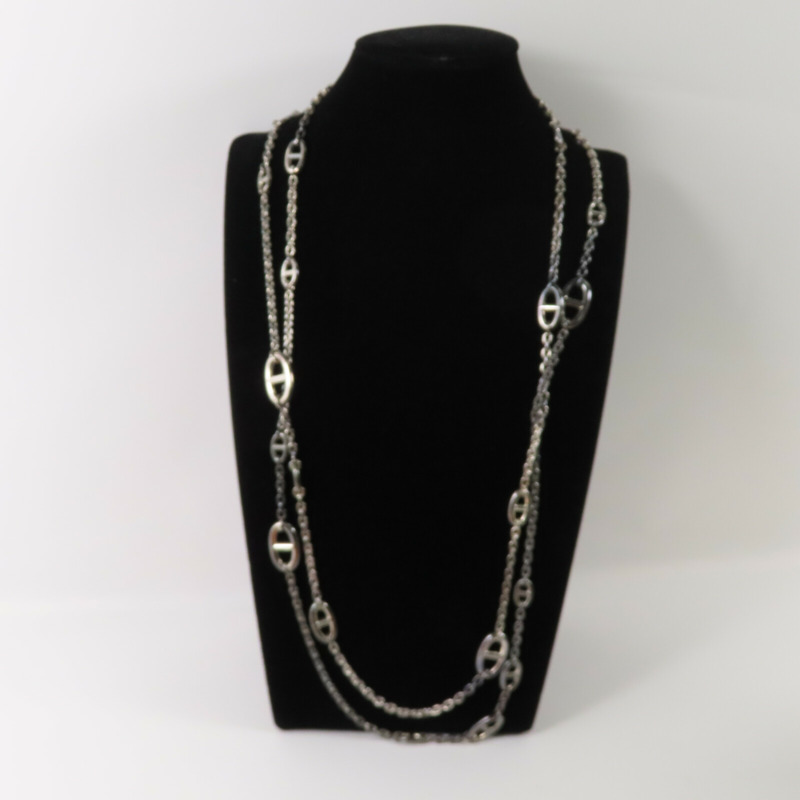 HERMES 925純銀Farandole Necklace銀扣項鏈-12
