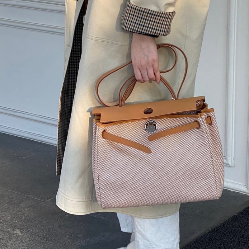 【超經典配色❗️入門之選✨全網最低價】Hermes Herbag 31米棕單肩｜雙肩｜斜背 中古包-1