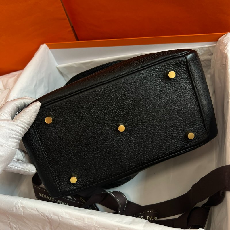 閒置品 Hermes愛馬仕 Lindy26 黑金TC皮 Y刻 手提包-4