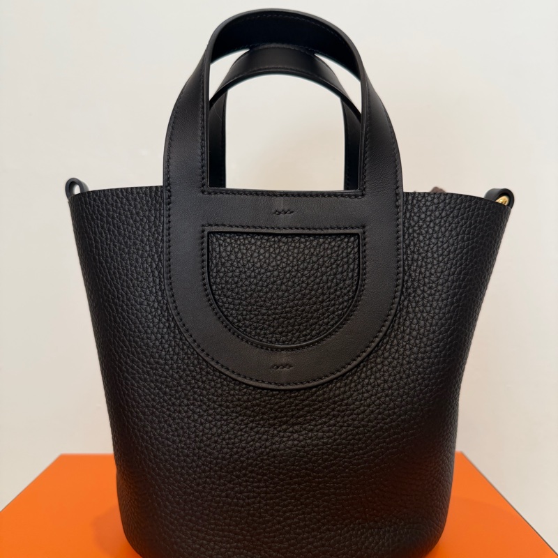 Hermes in the loop18 全新商品 黑色金扣 豬鼻子 菜籃子-5