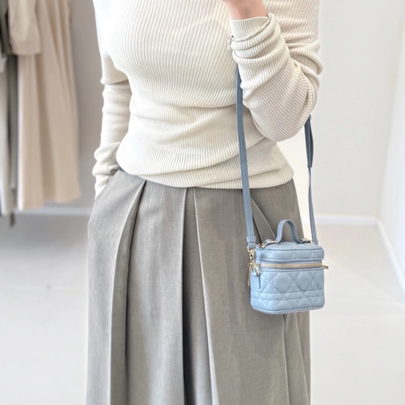 【95%新✨實用小包✨全網最低價】Dior Lady Dior Vanity Mini 化妝盒子 超迷你羊皮藤格紋|斜背包|單肩包-0