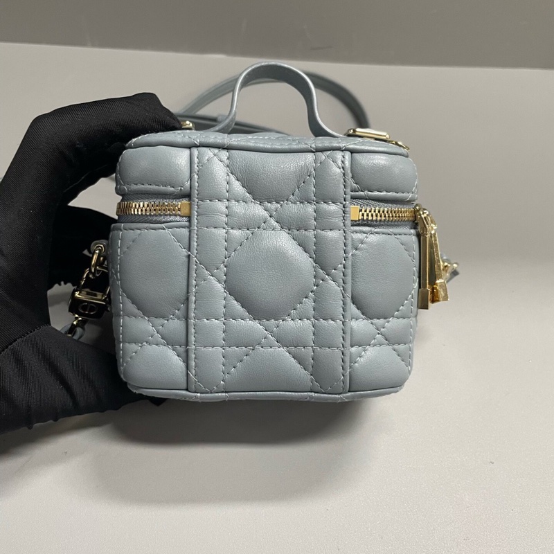 【95%新✨實用小包✨全網最低價】Dior Lady Dior Vanity  Mini 化妝盒子 超迷你羊皮藤格紋|斜背包|單肩包-4