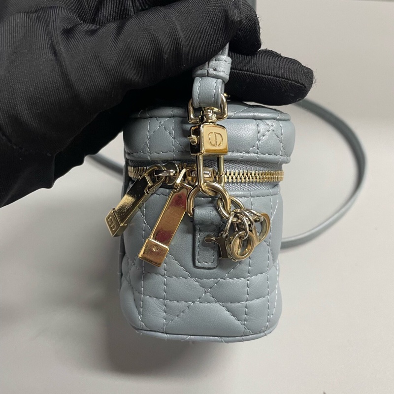 【95%新✨實用小包✨全網最低價】Dior Lady Dior Vanity  Mini 化妝盒子 超迷你羊皮藤格紋|斜背包|單肩包-5