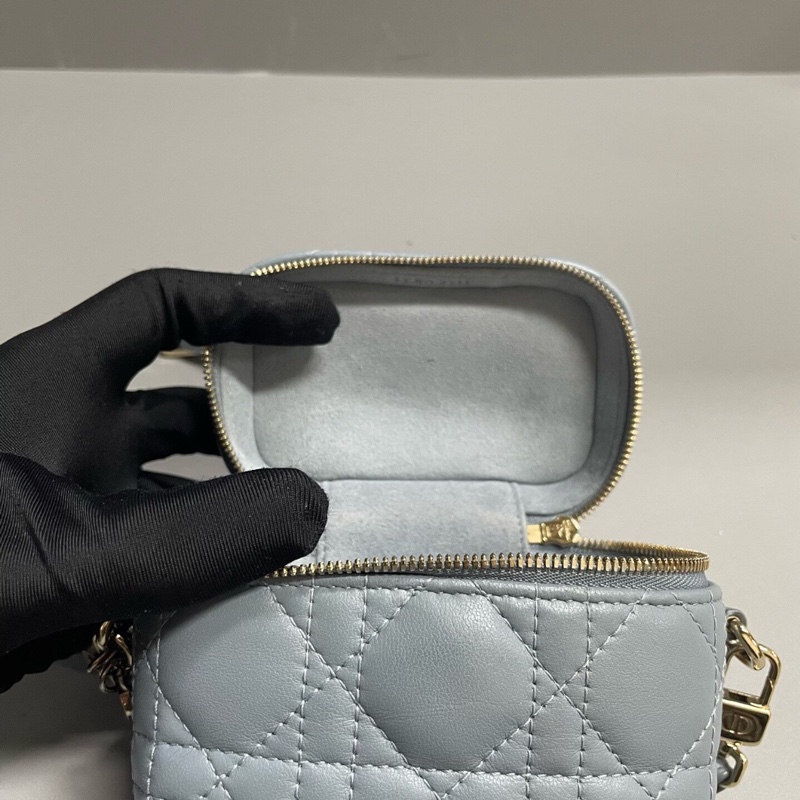【95%新✨實用小包✨全網最低價】Dior Lady Dior Vanity  Mini 化妝盒子 超迷你羊皮藤格紋|斜背包|單肩包-8