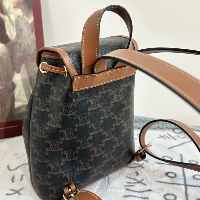 【全🆕】Celine Folco mini迷你老花帆布拼牛皮背包 Backpack-3