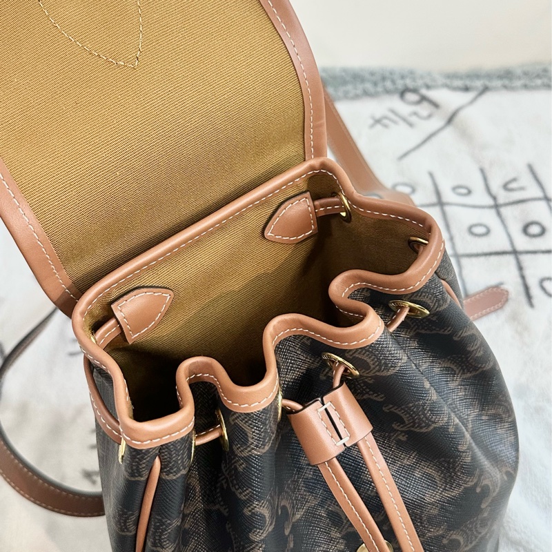 【全🆕】Celine Folco mini迷你老花帆布拼牛皮背包 Backpack-5