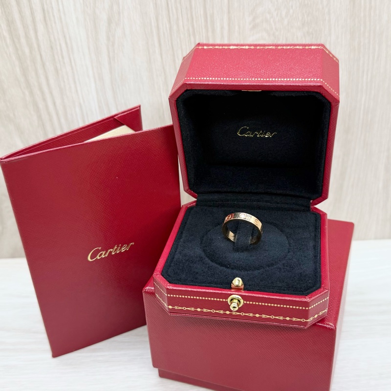 Cartier玫瑰金Love戒指小型款1顆鑽石B4050749-2