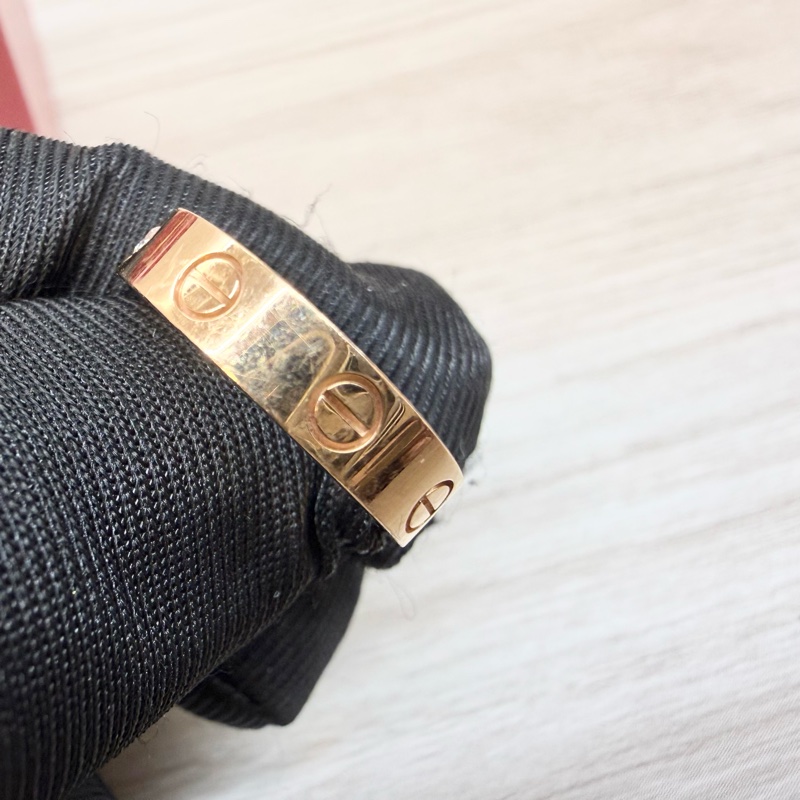 Cartier玫瑰金Love戒指小型款1顆鑽石B4050749-6