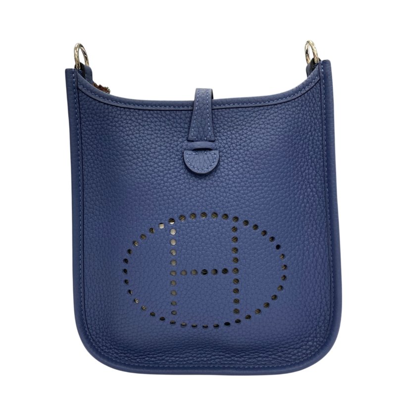 HERMES 愛馬仕 Evelyne16 藍色 銀扣-1
