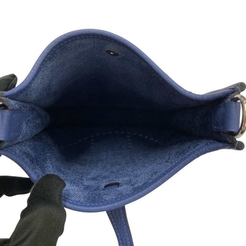 HERMES 愛馬仕 Evelyne16 藍色 銀扣-7