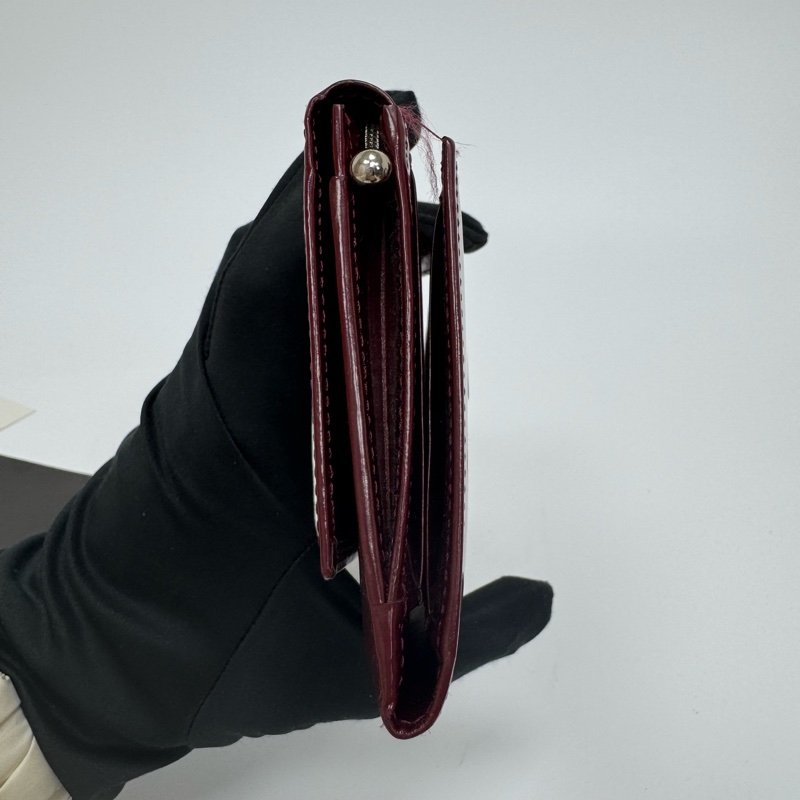 Agnes B酒紅色漆皮長夾 中古 二手-9