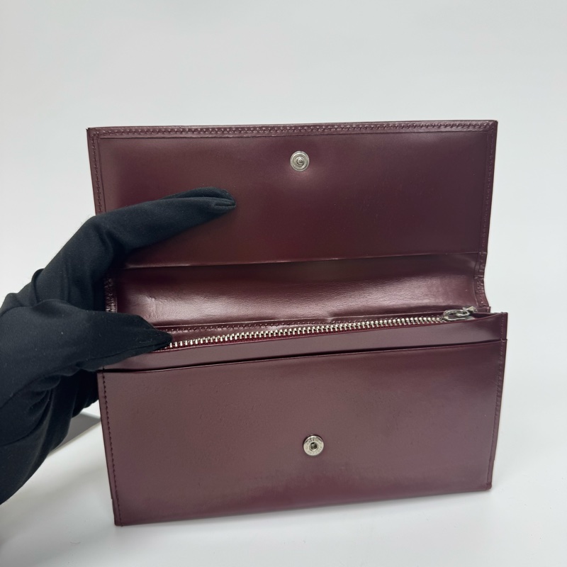 Agnes B酒紅色漆皮長夾 中古 二手-10