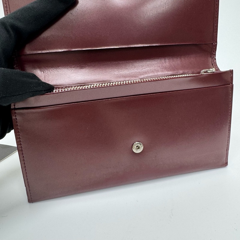 Agnes B酒紅色漆皮長夾 中古 二手-12