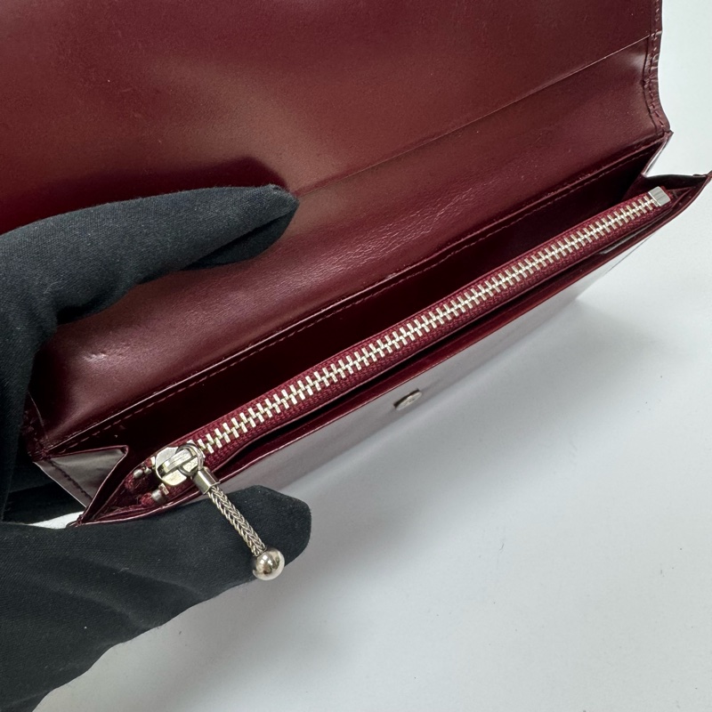 Agnes B酒紅色漆皮長夾 中古 二手-18