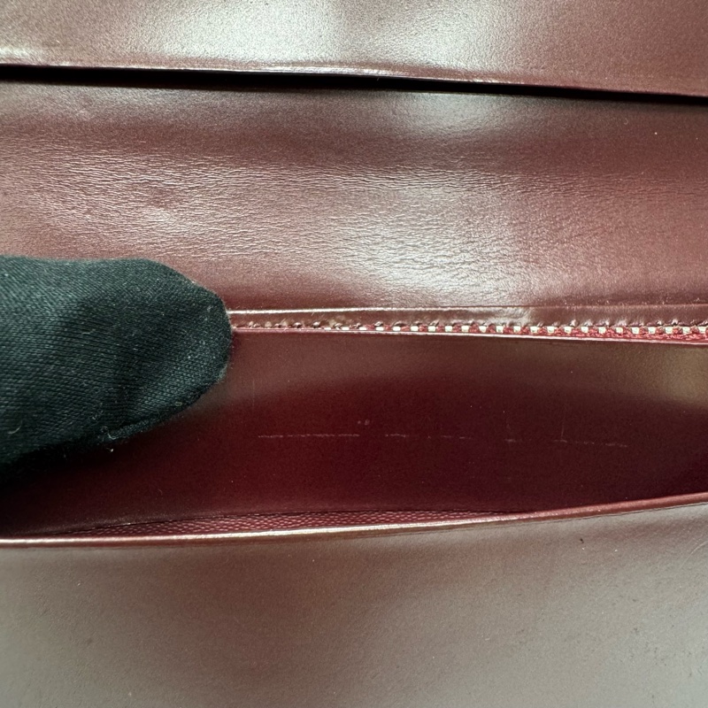 Agnes B酒紅色漆皮長夾 中古 二手-22