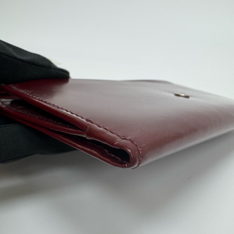 Agnes B酒紅色漆皮長夾 中古 二手-23