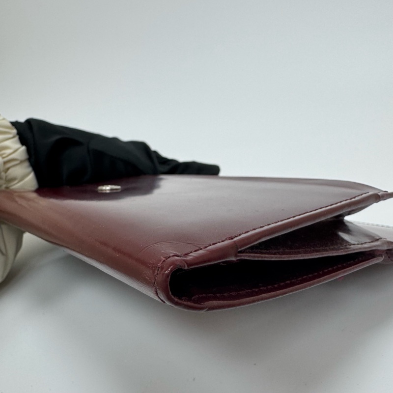 Agnes B酒紅色漆皮長夾 中古 二手-24