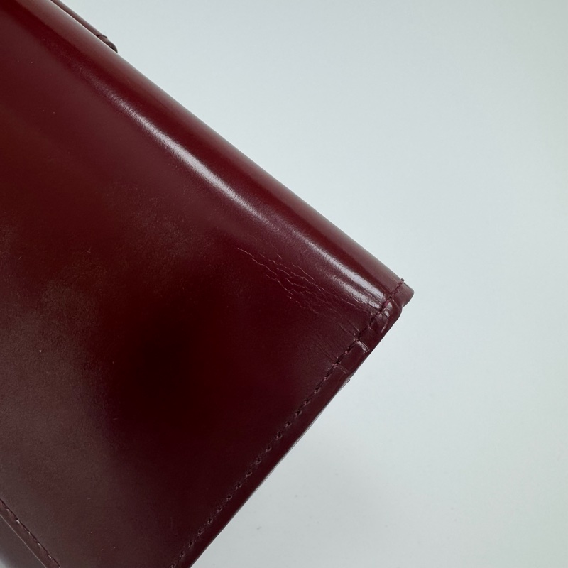 Agnes B酒紅色漆皮長夾 中古 二手-28