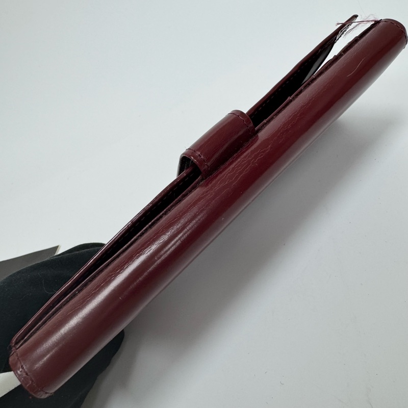 Agnes B酒紅色漆皮長夾 中古 二手-29