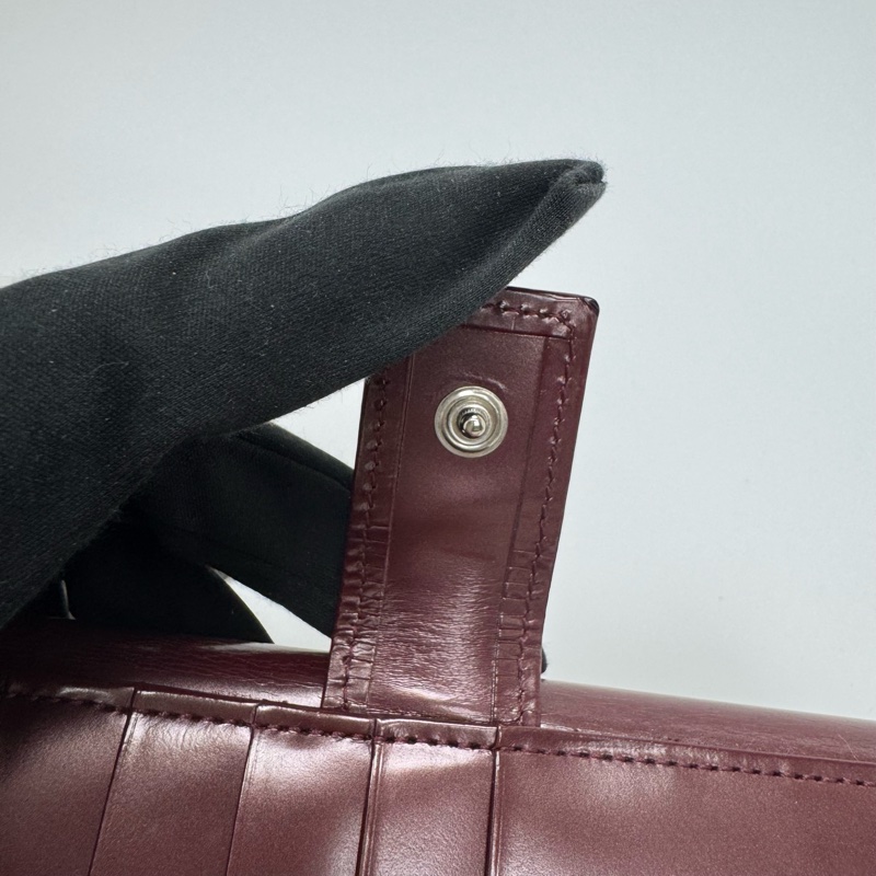 Agnes B酒紅色漆皮長夾 中古 二手-31