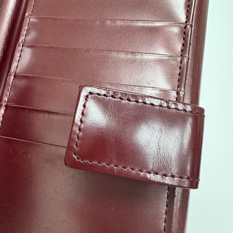 Agnes B酒紅色漆皮長夾 中古 二手-37