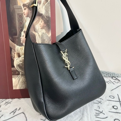 【全🆕】YSL hobo small LE5A7 黑金色 Logo粒面牛皮 Hobo 小號 small Black單肩包 手提包