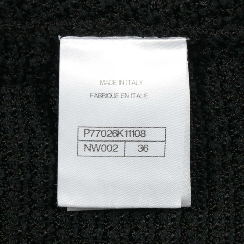 香奈兒 (CHANEL) CC Logo 紐帶針織褲 P77026K11108 棉黏膠混紡 黑白 二手 女士 Coco-4