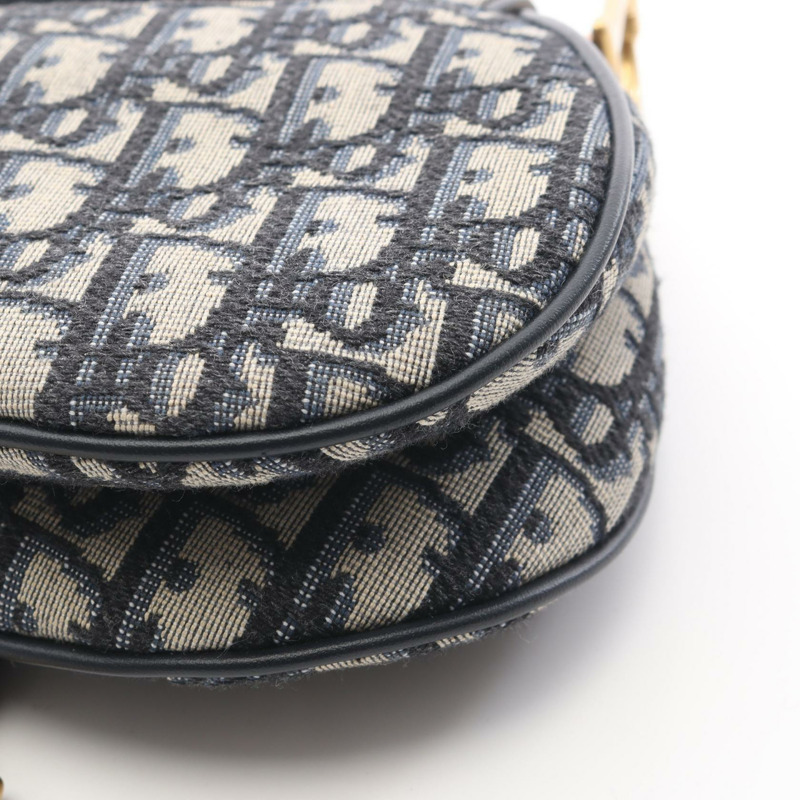 Christian Dior SADDLE Oblique 手提包 M0447CTZQ 帆布海軍藍米色 二手 女士 CD-5