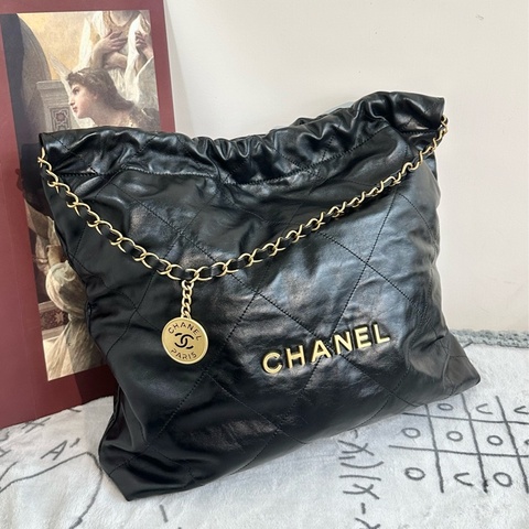 【全新閑置】Chanel 22bag中號 單肩包 黑金black