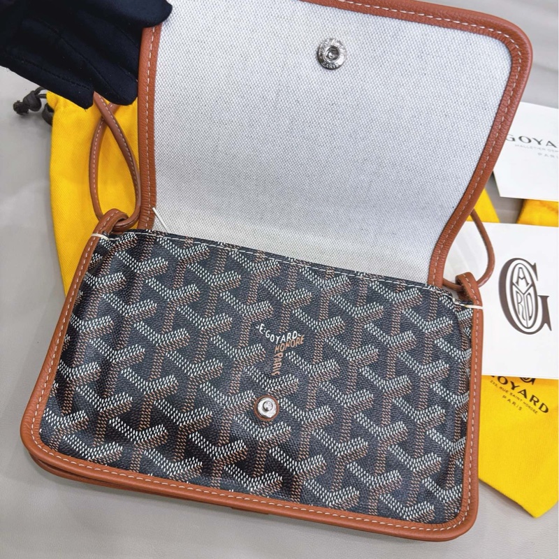 Goyard戈雅  棕色老花Plumet三層信封包-6