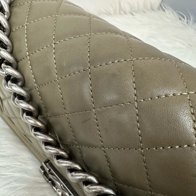 特價出清🌸Chanel A67086 墨綠色銀釦boy25-21