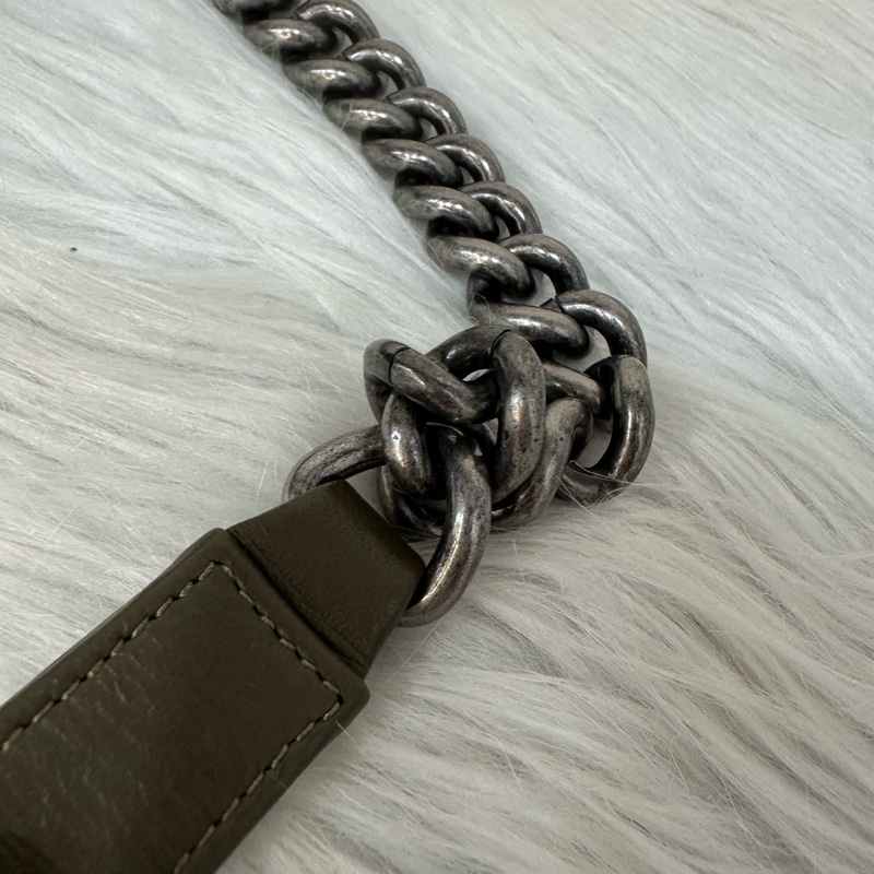 特價出清🌸Chanel A67086 墨綠色銀釦boy25-78