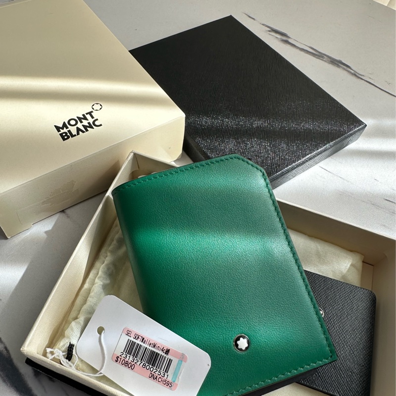 萬寶龍 綠色卡夾 沒用過-0