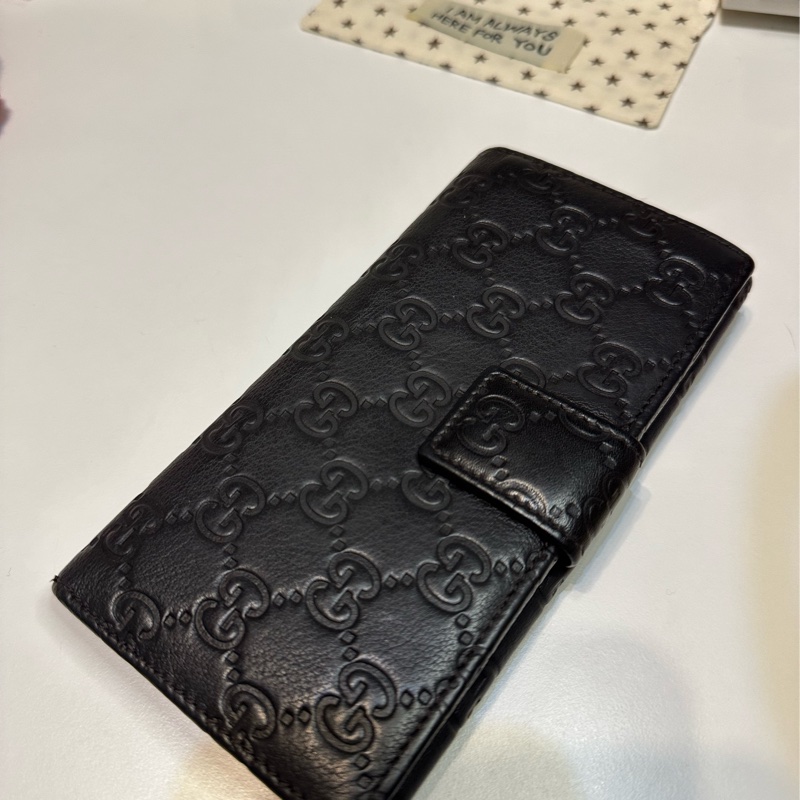Gucci 滿版經典壓印黑色長夾-5