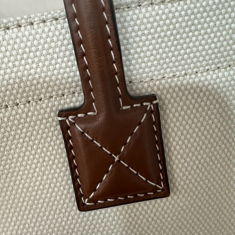 burberry 80441431 白帆布咖邊兩用包 斜背包-10