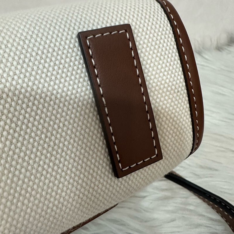 burberry 80441431 白帆布咖邊兩用包 斜背包-13