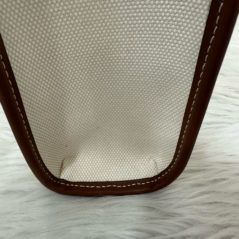 burberry 80441431 白帆布咖邊兩用包 斜背包-14