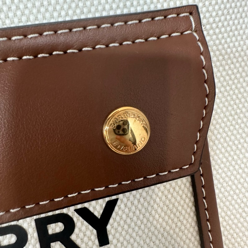 burberry 80441431 白帆布咖邊兩用包 斜背包-22