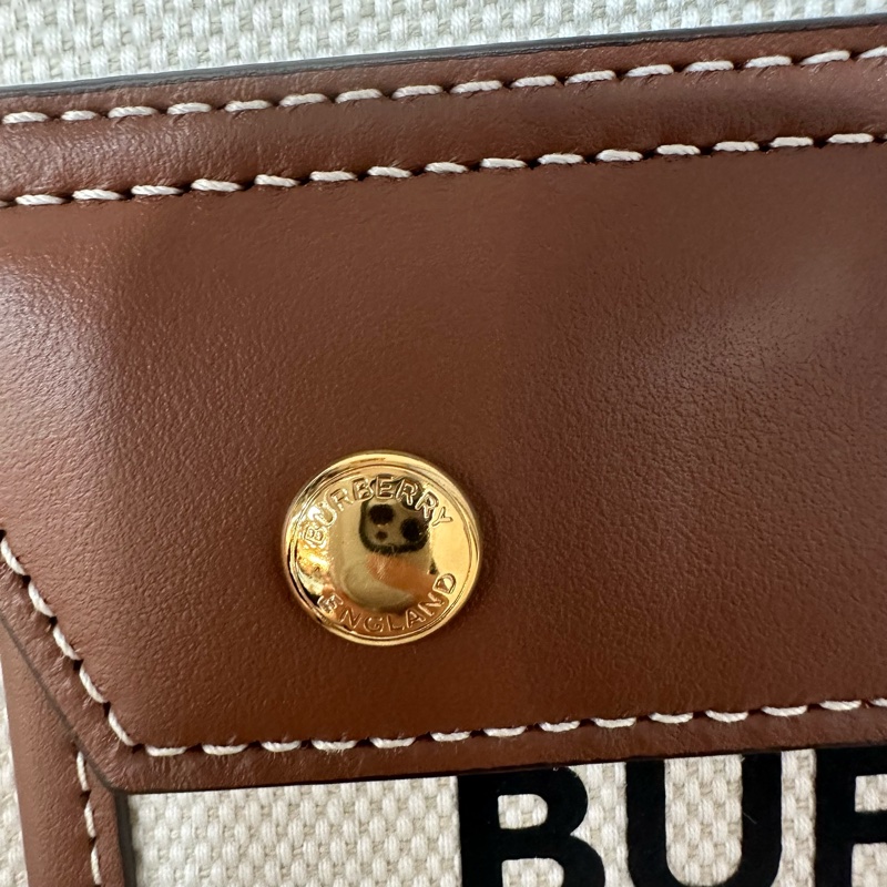 burberry 80441431 白帆布咖邊兩用包 斜背包-23