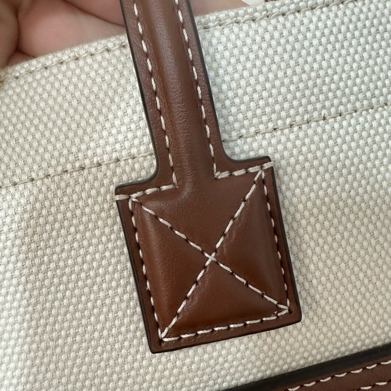 burberry 80441431 白帆布咖邊兩用包 斜背包-28