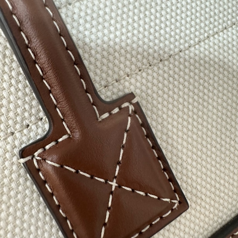 burberry 80441431 白帆布咖邊兩用包 斜背包-29