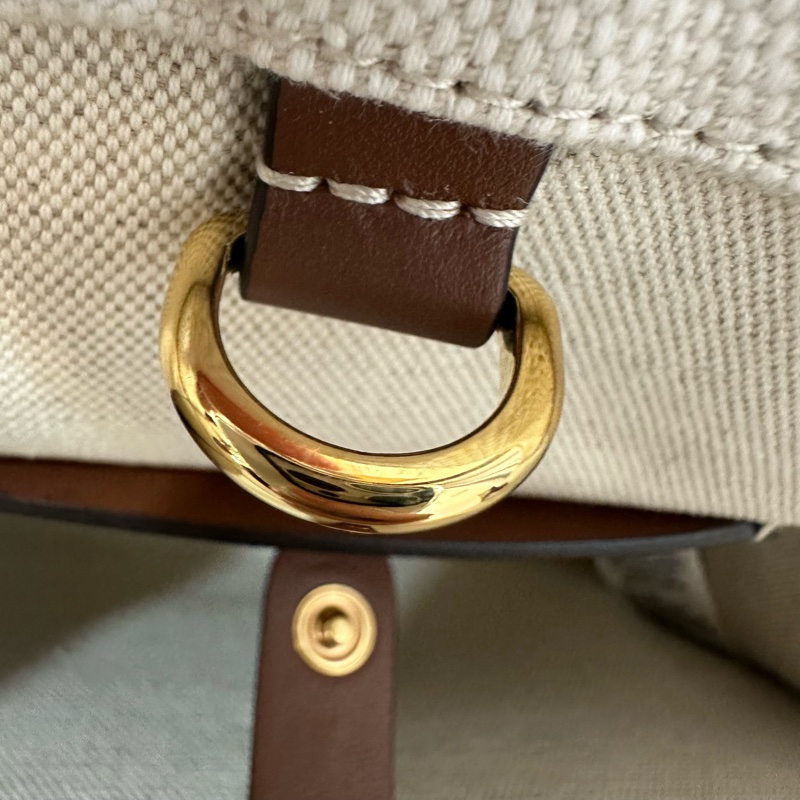 burberry 80441431 白帆布咖邊兩用包 斜背包-36