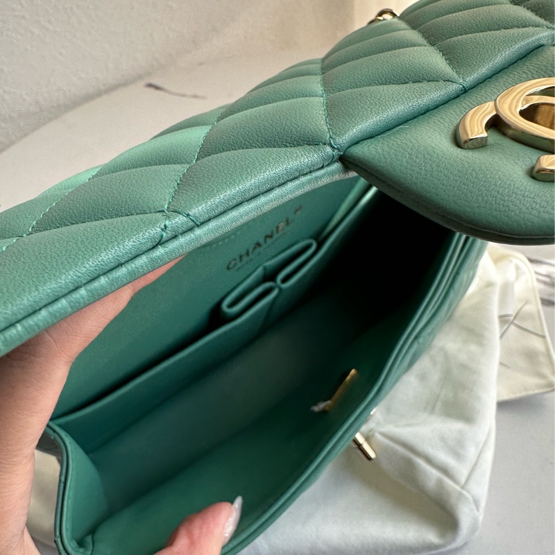 chanel coco25湖水綠 美美-10