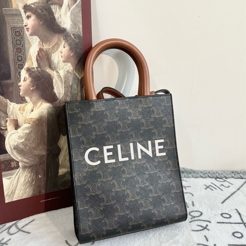 【全🆕】CELINE Cabas mini tote tan  皮革迷你直式手提包斜挎包