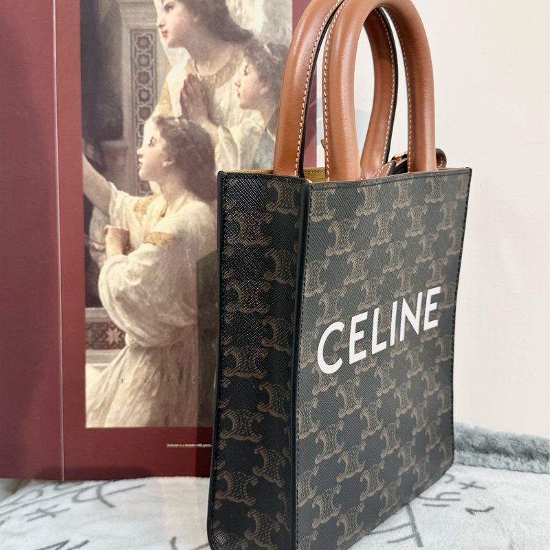【全🆕】CELINE Cabas mini tote tan 皮革迷你直式手提包斜挎包-1